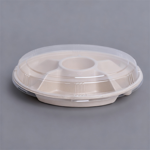 6-Compartments Food Safe Sugarcane Bagasse Pulp plate (4)