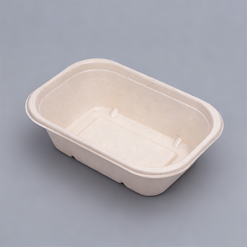500ml Square Disposable Bio Degradable Lunch Box With Plastic Lid