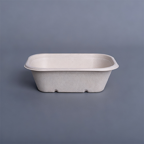 500ml Square Disposable Bio Degradable Lunch Box With Plastic Lid (3)