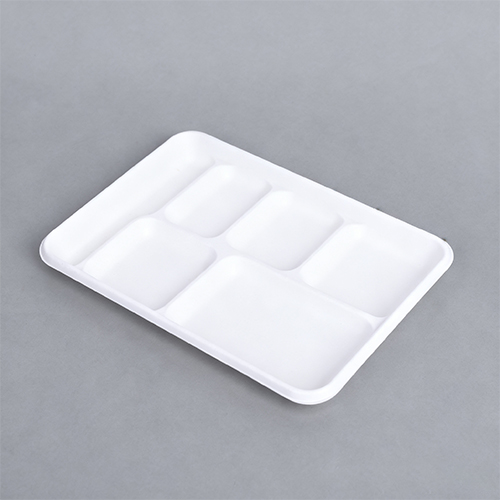 6 Section Plate Disposable Dinner Tray with Compartments Bio Pack