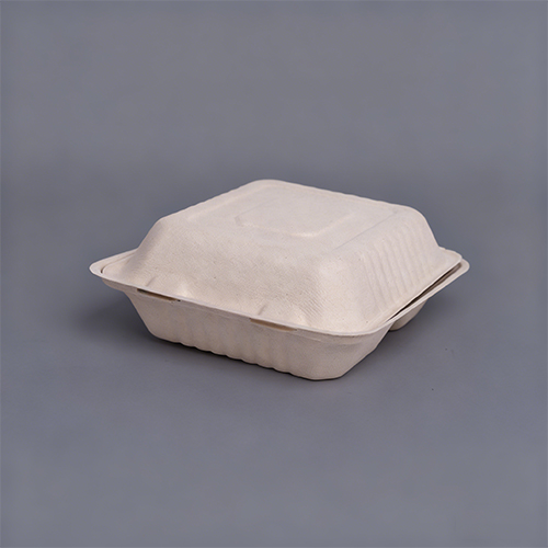 8in.3-C 1000ml Sectional Paper Box Biodegradable Clamshell Packaging