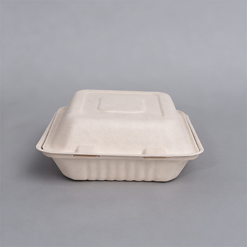 8in. 3-C 1000ml Sectional paper Box Biodegradable clamshell packaging (6)