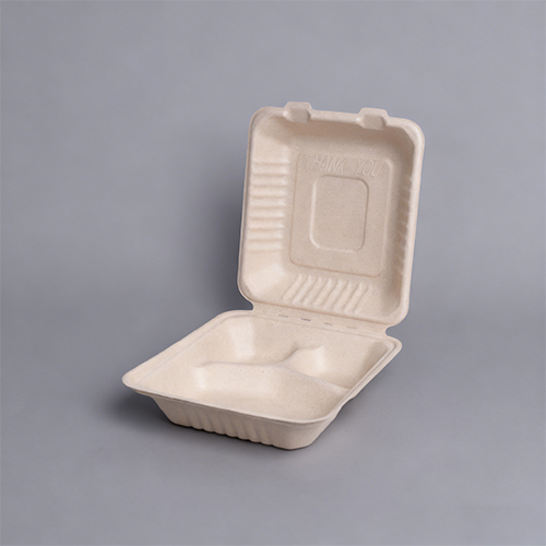 9 in.3-C 1300ml Sectional Paper Box Biodegradable Clamshell Container