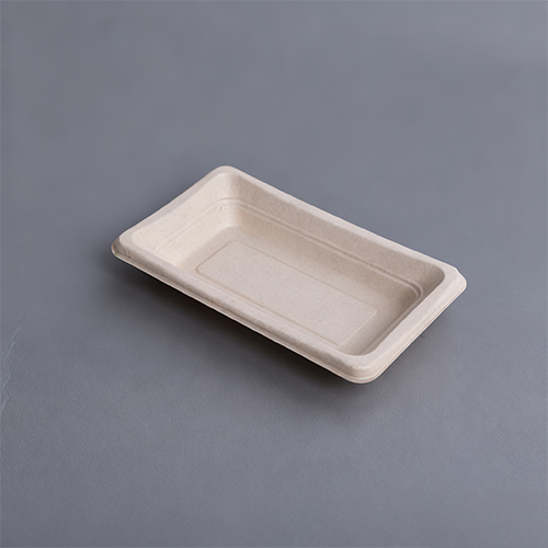 Compostable Tableware Bagasse Sushi Tray Meal Tray with Clear Lid (9)