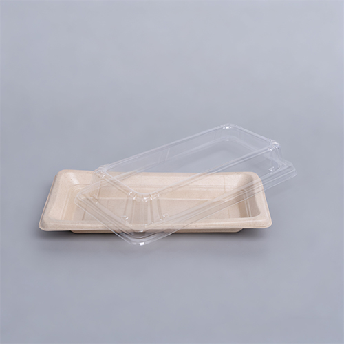 Disposable Pulp Fiber Sushi Tray with Clear Lid For Japan