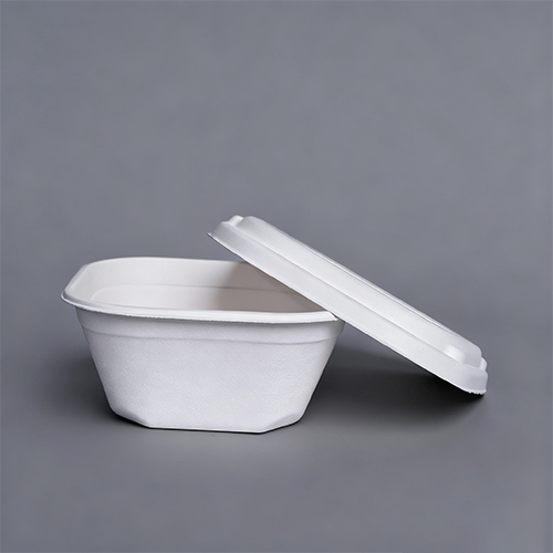 FSC MIX Fiber Factory Price 500ML Square Bowl with Lid Top