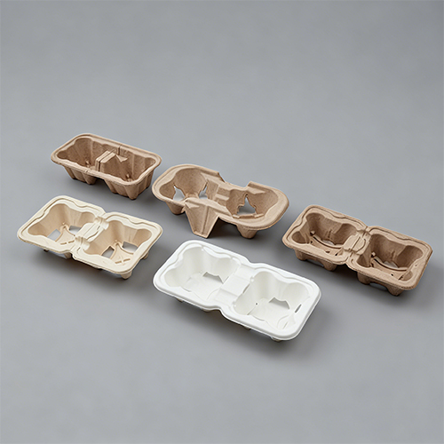 Recyclable Biodegradable 2-Cup Holder Take-out Coffee Carrier (5)