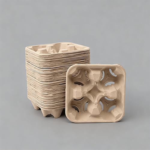 Recyclable Biodegradable 4-Cup Holder Take-out Coffee Carrier