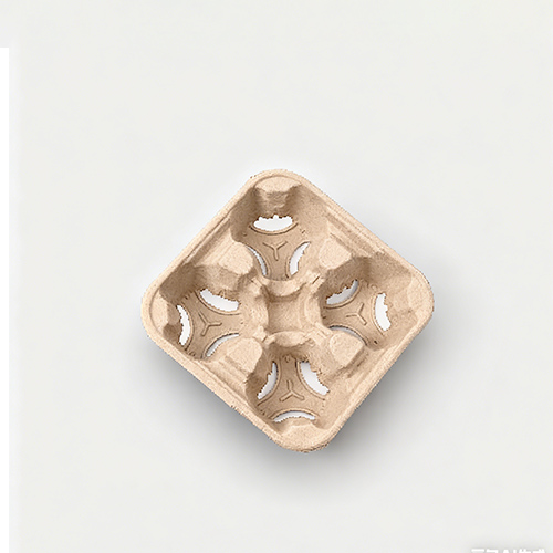 Recyclable Biodegradable 4-Cup Holder Take-out Coffee Carrier (4)