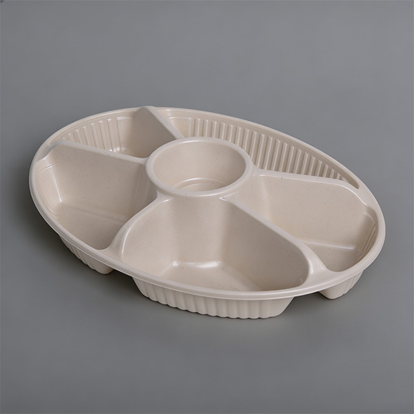 6C Disposable Sectioned Plate Compartment Dinnerware Oval