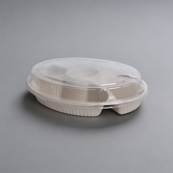 6C Disposable Sectioned Plate Compartment Dinnerware Oval